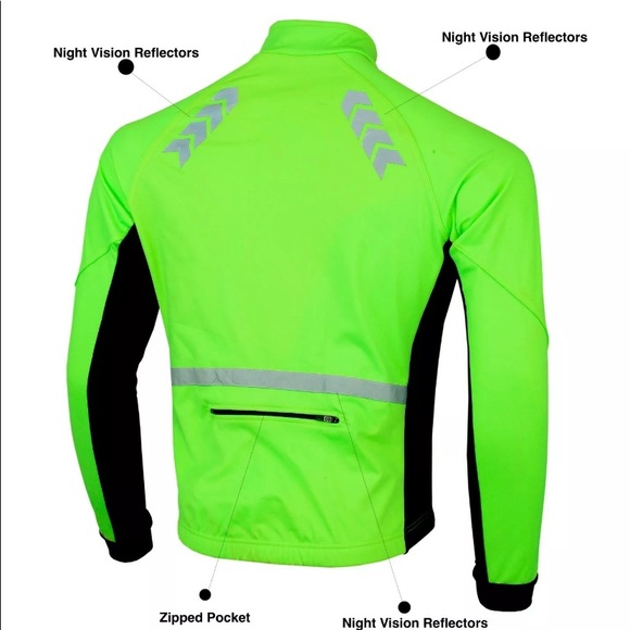 Men's Cycling Softshell Jacket Running, Outdoor Thermal Sports Jacket Re… - Picture 2 of 4